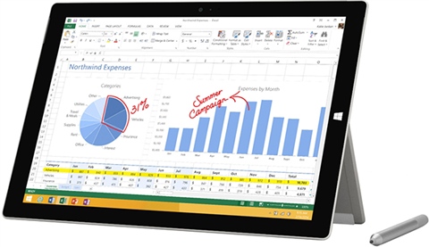 Microsoft Surface Pro 3 - 128 Go, 4 Go RAM, Pour Pièces Détachées